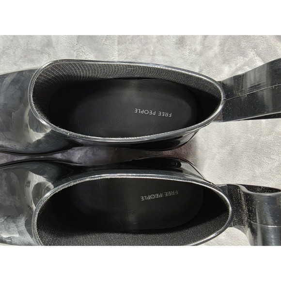 Free People High Street Black Ankle Rain Boots Size 10 Chunky Soles (NEVER USED) - Picture 4 of 10